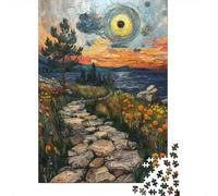 38x26cm/1000pcs 1000 Piece Jigsaw, Stone Path Sunset | For holiday gatherings and quieter moments, this adult jigsaw puzzle with 1000 pieces turns winter downtime into puzzle time.