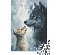 38x26cm/1000pcs 1000 Piece Jigsaw, The Bond of Wolves, Winter Gift