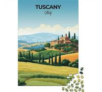 38x26cm/1000pcs 1000 Piece Jigsaw, Tuscany Italy Travel Print, Winter Gift