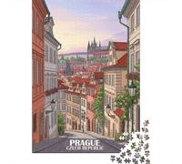 38x26cm/1000pcs 1000 Piece Jigsaw, Twilight Prague Street & Spires
