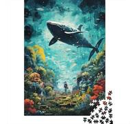 38x26cm/1000pcs 1000 Piece Jigsaw, Whale Fantasy Artwork, Winter Gift | For puzzle time at home: Adult jigsaw puzzle with 1000 pieces supports a slower, more focused form of entertainment.