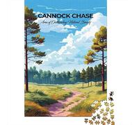 38x26cm/1000pcs, 1000 Piece Paper Puzzle, Cannock Chase Nature Poster