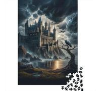 38x26cm/1000pcs, 1000 Piece Paper Puzzle, Fantasy Castle Lighting Storm
