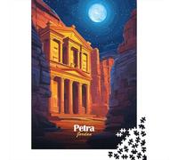 38x26cm/1000pcs, 1000 Piece Paper Puzzle, Petra, Jordan Night View