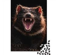 38x26cm/1000pcs, 1000 Piece Paper Puzzle, Tasmanian Devil Roaring
