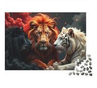 38x26cm/1000pcs, 1000 Piece Paper Puzzle, Three Majestic Felines