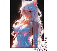 38x26cm/1000pcs, 1000 Piece Paper Puzzle, White Fox Anime Girl