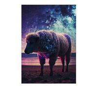 38x26cm/1000pcs Adult Pieces Jigsaw Puzzle Galactic Sheep on The Beach Jigsaws for Adults Toy Wall Decor For Family Fun Challenging To Complete 38x26cm/1000pcs