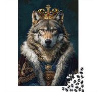 38x26cm/1000pcs, Classic Jigsaw Puzzle, 1000 Pieces, Wolf King | For a puzzle gift at Christmas, this adult jigsaw puzzle with 1000 pieces offers a longer activity for the holidays.