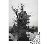 38x26cm 1000pcs Haunting Treehouse on The Beach Jigsaw Puzzle, 1000 Piece | As a Christmas gift idea: Adult jigsaw puzzle with 1000 pieces suits quiet moments between celebrations.