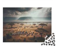 38x26cm/1000pcs, Jigsaw for Adults, 1000 Pieces, African Safari Adventure