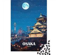 38x26cm/1000pcs, Jigsaw for Adults, 1000 Pieces, Osaka Castle at Night