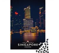 38x26cm/1000pcs, Jigsaw for Adults, 1000 Pieces, Singapore Skyline at Night