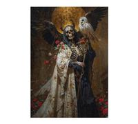 38x26cm/1000pcs Jigsaw Puzzle Diosa De Lo Inevitable Santa Muerte Adult Jigsaw Puzzle Relaxing Games Enhance Memory Unique Birthday And Xmas Gifts 38x26cm/1000pcs