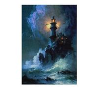 38x26cm/1000pcs Jigsaw Puzzle for Adults A Lighthouse in A Storm V3 Adult Jigsaw Puzzle Toy Wall Decor Staycation Kill Time Parent-child Interaction 38x26cm/1000pcs