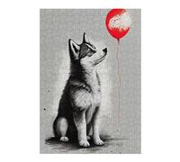 38x26cm/1000pcs Jigsaw Puzzle for Adults Husky Red Balloon Jigsaw for Adults DIY Toys Improve Memory Unique Gifts for Birthday And Christmas 38x26cm/1000pcs