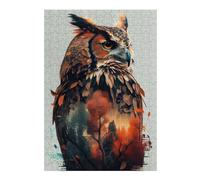 38x26cm/1000pcs Jigsaw Puzzle for Adults Owl Double Exposure Jigsaw for Adults DIY Toys Improve Memory Unique Gifts for Birthday And Christmas 38x26cm/1000pcs