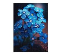38x26cm/1000pcs Jigsaw Puzzle for Adults Rainy Blue Flower Puzzle for Adults Family Game Difficult Challenge Parent-child Interaction 38x26cm/1000pcs