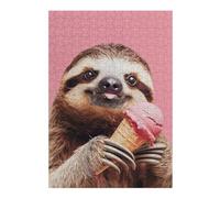38x26cm/1000pcs Jigsaw Puzzle for Adults Sloth Eating Ice Cream Jigsaw for Adults DIY Toys Improve Memory Unique Gifts for Birthday And Christmas 38x26cm/1000pcs