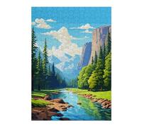 38x26cm/1000pcs Jigsaw Puzzle for Adults Spring Yosemite Pixel Art Puzzle for Adults Family Game Difficult Challenge Parent-child Interaction 38x26cm/1000pcs