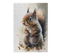 38x26cm/1000pcs Jigsaw Puzzle for Adults Squirrel Watercolor Sketch Jigsaw for Adults DIY Toys Improve Memory Unique Gifts for Birthday And Christmas 38x26cm/1000pcs
