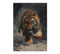 38x26cm/1000pcs Jigsaw Puzzle for Adults Tiger Angry Scary Hungry Puzzle for Adults Family Game Difficult Challenge Parent-child Interaction 38x26cm/1000pcs