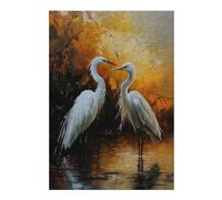 38x26cm/1000pcs Jigsaw Puzzle for Adults Two Herons in Pond Adult Puzzles Family Game Pattern Assembly Unique Gifts for Birthday And Christmas 38x26cm/1000pcs