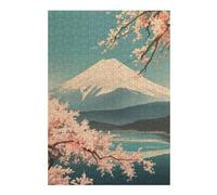 38x26cm/1000pcs Jigsaw Puzzle for Adults Vintage Soft Mt Fuji Art Puzzle for Adults Family Game Difficult Challenge Parent-child Interaction 38x26cm/1000pcs