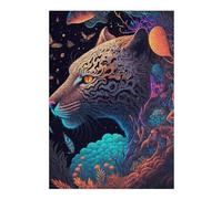 38x26cm/1000pcs Jigsaw Puzzle for Adults Whimsical Tiger in Fantasy Forest Puzzle for Adults Fun Games Staycation Kill Time Birthday And Unique Gifts 38x26cm/1000pcs