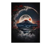 38x26cm/1000pcs Jigsaw Puzzle for Teenagerss Moonlight Mt Fuji Jigsaw Puzzle Toy Wall Decor Analysis And Logic Fun at Home Activities, 38x26cm/1000pcs