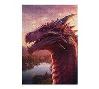 38x26cm/1000pcs Jigsaw Puzzle for Teenagerss Red Ruby Dragon Jigsaw Puzzle Toy Wall Decor Analysis And Logic Fun at Home Activities, 38x26cm/1000pcs