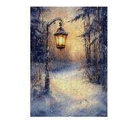 38x26cm/1000pcs Jigsaw Puzzle for Teenagerss Winters Glow Lantern Light on A Snowy Path Adult Jigsaw Hands-on Game Analysis And Logic Christmas Birthday Gifts 38x26cm/1000pcs