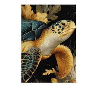 38x26cm/1000pcs Jigsaw Puzzle Golden Turtle with Floral Accents Adult Jigsaw Puzzle Relaxing Games Enhance Memory Unique Birthday And Xmas Gifts 38x26cm/1000pcs
