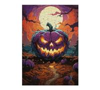 38x26cm/1000pcs Jigsaw Puzzle Halloween Pumpkin Full Moon Adult Jigsaw Puzzle Relaxing Games Enhance Memory Unique Birthday And Xmas Gifts 38x26cm/1000pcs
