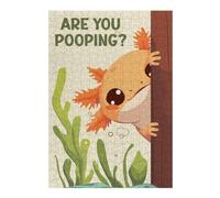 38x26cm/1000pcs Jigsaw Puzzles Axolotl Are You Pooping Puzzle for Adults Relaxing Games Precision Cutting Unique Birthday And Xmas Gifts 38x26cm/1000pcs
