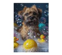 38x26cm/1000pcs Jigsaw Puzzles- Border Terrier Dog Jigsaws for Adults Brain Teaser Game Precision Cutting Deal As Gifts for The Whole Family 38x26cm/1000pcs
