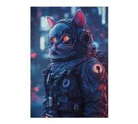 38x26cm/1000pcs Jigsaw Puzzles- Cat Astronaut Jigsaws for Adults Brain Teaser Game Precision Cutting Deal As Gifts for The Whole Family 38x26cm/1000pcs