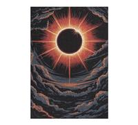 38x26cm/1000pcs Jigsaw Puzzles- Dramatic Solar Eclipse Art Jigsaws for Adults Brain Teaser Game Precision Cutting Deal As Gifts for The Whole Family 38x26cm/1000pcs