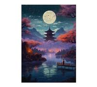 38x26cm/1000pcs Jigsaw Puzzles for Adults Beautiful Night The Lake Puzzle for Adults Brain Teaser Game Presents for Women Parent-child Interaction 38x26cm/1000pcs