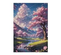 38x26cm/1000pcs Jigsaw Puzzles for Adults Cherry Blossom Riverview Teenagers Puzzles Hands-on Game Improve Memory Parent-child Interaction 38x26cm/1000pcs