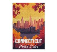 38x26cm/1000pcs Jigsaw Puzzles for Adults Connecticut Skyline Puzzles for Adults DIY Toys Home Decoration Difficult And Challenge 38x26cm/1000pcs
