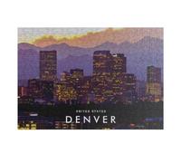 38x26cm/1000pcs Jigsaw Puzzles for Adults Denver Cityscape at Sunset Teenagers Puzzles Hands-on Game Improve Memory Parent-child Interaction 38x26cm/1000pcs