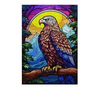 38x26cm/1000pcs Jigsaw Puzzles for Adults Eagle Colorful Stained Gla Jigsaw Puzzle Hands-on Game Wall Art Unique Gifts for Birthday And Christmas 38x26cm/1000pcs