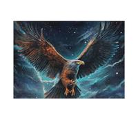38x26cm/1000pcs Jigsaw Puzzles for Adults Eagle Soaring Through Starry Sky Jigsaw for Adults Family Games Presents for Women Parent-child Interaction 38x26cm/1000pcs