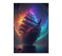 38x26cm/1000pcs Jigsaw Puzzles for Adults Fantasy Sailing Ship in Space Jigsaw Puzzle Hands-on Game Wall Art Unique Gifts for Birthday And Christmas 38x26cm/1000pcs