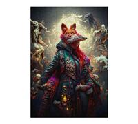 38x26cm/1000pcs Jigsaw Puzzles for Adults Fox in Ornate Coat with Spirits Puzzle for Adults Relax Games Hand Speed Race Difficult And Challenge 38x26cm/1000pcs