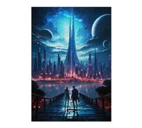 38x26cm/1000pcs Jigsaw Puzzles for Adults Future Love Story Puzzle for Adults Brain Teaser Game Presents for Women Parent-child Interaction 38x26cm/1000pcs