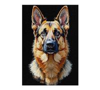 38x26cm/1000pcs Jigsaw Puzzles for Adults German Shepherds Watchful Eyes Puzzles for Adults Hands-on Game Perfect Decoration Unique Gifts for Birthday And Christmas 38x26cm/1000pcs