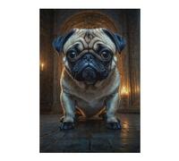 38x26cm/1000pcs Jigsaw Puzzles for Adults Grumpy Pug in A Grand Hall Teenagers Puzzles DIY Toys Precision Cutting Parent-child Interaction 38x26cm/1000pcs