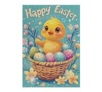 38x26cm/1000pcs Jigsaw Puzzles for Adults Happy Easter Chick with Eggs Puzzles for Adults Family Games Wall Decoration Parent-child Interaction 38x26cm/1000pcs